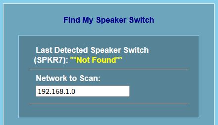 Find My Speaker Switch Not Found