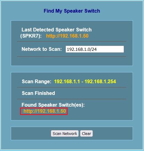 Find My Speaker Switch by Scanning