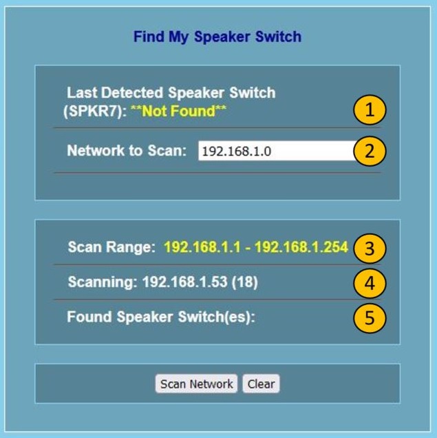 Find My Speaker Switch Network Scanning